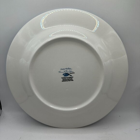 Snow Valley Hand Painted Plate Snowman Sledding Scene Winter Design By Tony Mier - Picture 3 of 4